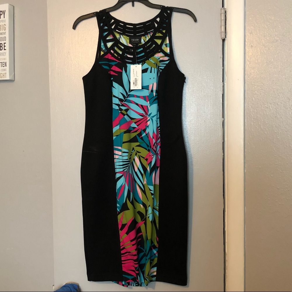 Tropical Floral fitted dress